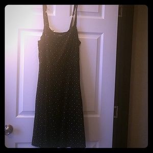 Black dress with white polka dots